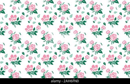 Elegante rosa Rose Blume für Valentine, nahtlose Blume Muster Hintergrund. Stock Vektor