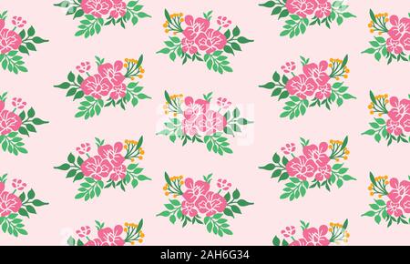 Valentine Blumen Muster Hintergrund, mit rosa Blume elegantes Design. Stock Vektor