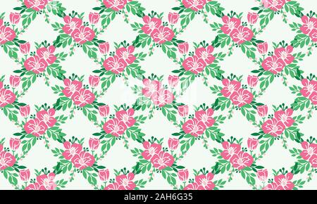 Valentine Blumen Muster Hintergrund, mit rosa Blume elegantes Design. Stock Vektor