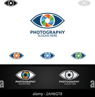 Abstrakte Augen Fotografie Logo Symbol Vektor Design Vorlage Stock Vektor