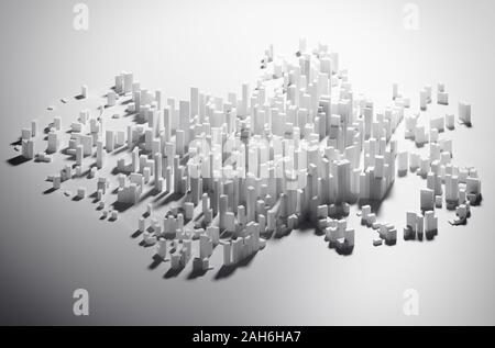 Zusammenfassung Einfache Papier der Stadt mit Wolkenkratzern Stockfoto