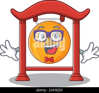 Super lustig Geek chinesischen Gong Blättern Cartoon Character Design Stock Vektor
