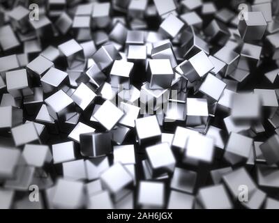 Abstrakte schwarze Würfel geometrische Hintergrund - 3D-Rendering Stockfoto