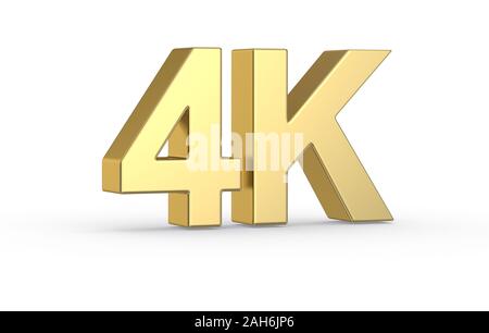 Golden 3 D4K Symbol mit Freistellungspfad isoliert Stockfoto