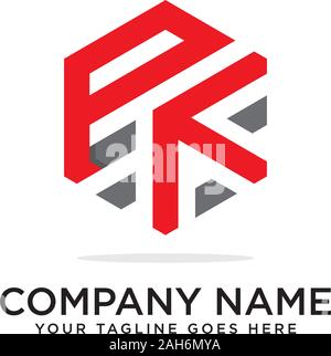 Pk Sechseckige logo Vektor, Monogramm logo Vorlage Stock Vektor