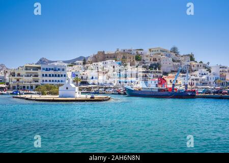 Chora der Insel Naxos, Kykladen, Griechenland. Stockfoto