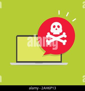 Benachrichtigung auf Laptop Vektor. Stock Vektor