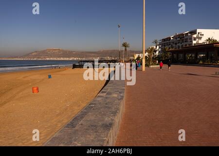 Strandpromenade in Agadir, Marokko Stockfoto