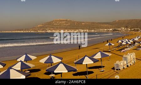 Der Strand in Agadir Stockfoto