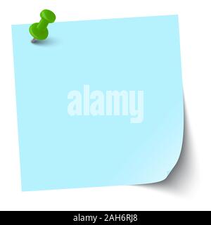 Vector Illustration von farbigen Haftnotiz mit Pin Nadel Stock Vektor
