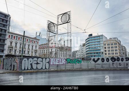 Omonia square Restaurierung in Athen Griechenland Stockfoto