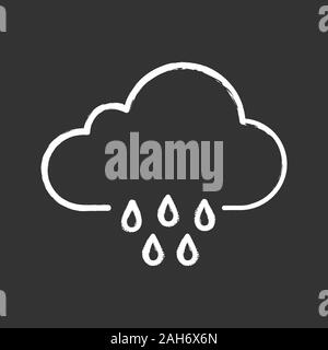 Regen chalk Symbol. Regen Gießen. Regenwetter. Wolkenbruch, Platzregen. Wettervorhersage. Isolierte vektor Tafel Abbildung Stock Vektor