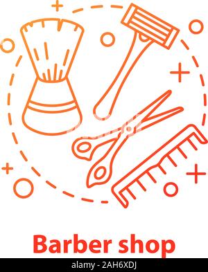 Barbershop Konzept Symbol. Männer pflege Idee dünne Linie Abbildung. Barbershop. Männer Bart Stil. Vektor isoliert Maßbild Stock Vektor