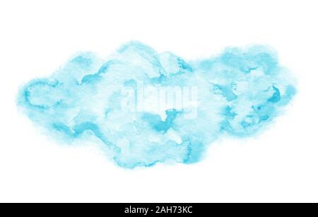 Hand gemalte Aquarell türkis Textur auf dem weißen Hintergrund. Abstrakte Wasser Farbe Abbildung. Stockfoto