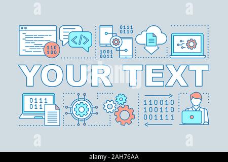 Computer Programmierung word Konzepte Banner. Codierung und Informatik. Software- und Anwendungsentwicklung. Präsentation. Isolierte schrift Typografie Idee Stock Vektor