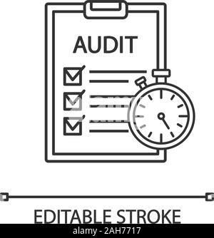 Betriebswirtschaftliche Prüfung lineare Symbol. Finanzielle Kontrolle. Dünne Linie Abbildung. Die interne Revision. Steigerung der Effizienz. Rechnungswesen und Buchhaltung. Vektor Stock Vektor