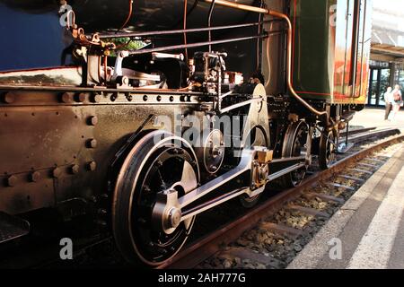 Alte Dampfmaschine auf Rigi Berg, Schweiz Stockfoto