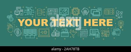 Computer Wissenschaft Wort Konzepte Banner. Datenbank. Analyse der Daten. Computer Engineering. Maschinelles Lernen. Große Daten. Präsentation. Isolierte Schriftzug typ Stock Vektor