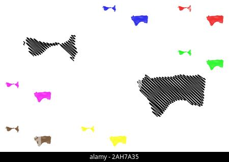 Manuelle Bezirk, American Samoa (ohne eigene Rechtspersönlichkeit und unorganisiert USA, Vereinigte Staaten von Amerika) Karte Vektor-illustration, kritzeln Skizze Manu Stock Vektor