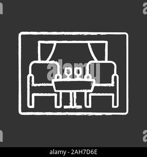 Restaurant chalk Symbol. Cafe. Speisesaal, Kantine. Catering Service. Isolierte vektor Tafel Abbildung Stock Vektor
