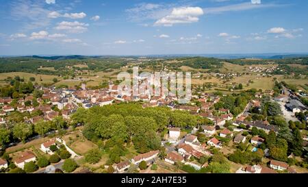 Luftaufnahme von Martel Dorf, Lot, Frankreich Stockfoto