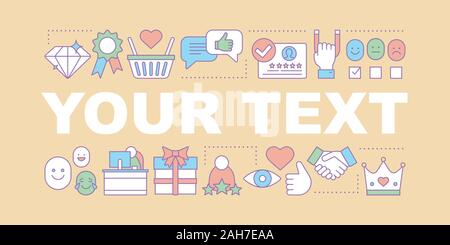 Kundenbindung Wort Konzepte Banner. Loyalitätsprogramm. Präsentation, Website. Positives Feedback und Bewertung. Isolierte schrift Typografie mit der Zeile Stock Vektor