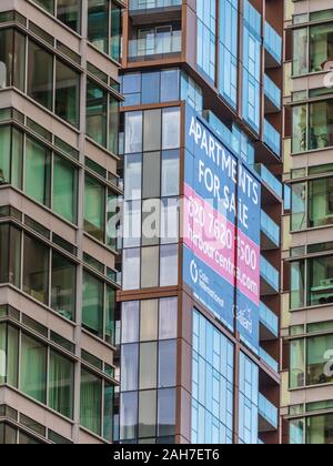 Apartments zum Verkauf London Docklands Canary Wharf Stockfoto