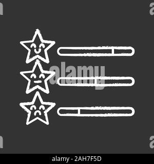 Rating Scale chalk Symbol. Kundenfeedback und überprüfen. Service Zufriedenheit. Ranking. Isolierte vektor Tafel Abbildung Stock Vektor