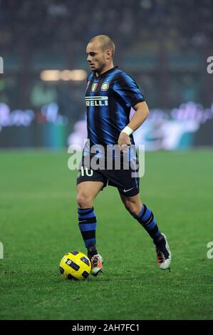 Mailand, Italien, 15. November 2010, 'G.' Meazza San Siro Stadion, Campionato di Calcio Seria A 2010/2011, FC Inter - AC Mailand: Wesley Sneijder in Aktion Stockfoto