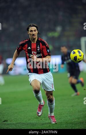 Mailand, Italien, 15. November 2010, das San Siro Stadion, Fußball Seria A 2010/2011, FC Inter - AC Milan: Zlatan Ibrahimovic Stockfoto