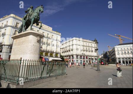 Puerta del Sol Plaza, Madrid, Spanien. Stockfoto