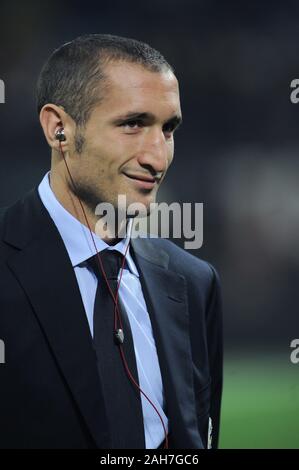 Mailand, Italien, 30. Oktober 2010, 'G.' Meazza San Siro Stadion, Campionato di Calcio Seria A 2010/2011, AC Mailand-FC Juventus: Giorgio Chiellini in Th Stockfoto