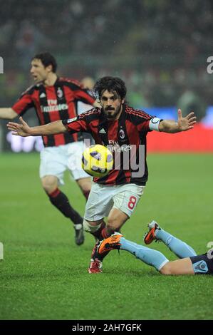 Mailand, Italien, 30. Oktober 2010, 'G.' Meazza San Siro Stadion, Campionato di Calcio Seria A 2010/2011, AC Mailand-FC Juventus: Gennaro Gattuso in Acti Stockfoto