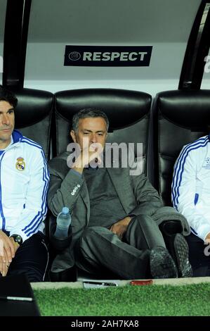 Mailand, Italien, 03. November 2010, ist ein "Siro Stadion, UEFA Champions League 2010/2011, AC Mailand - Real Madrid CF: Jose Mourinho, Trainer von Real Madrid, Stockfoto
