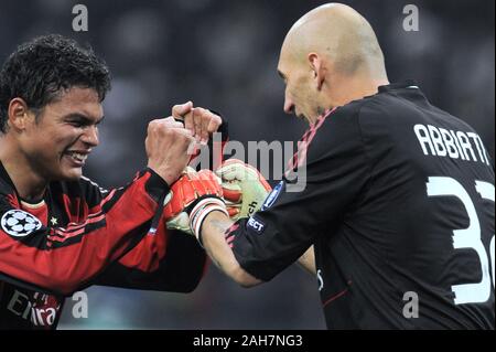 Mailand, Italien, 03. November 2010, ist ein "Siro Stadion, UEFA Champions League 2010/2011, AC Mailand - Real Madrid CF: Thiago Silva und Christian ABBIATI Stockfoto