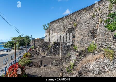 Ruinen nach Vulkanausbruch in Saint-Pierre, Martinique, Frankreich Stockfoto