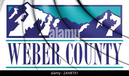 3D-Emblem von Weber County (Utah), USA. 3D-Darstellung. Stockfoto