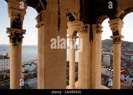 Blick über Split vom St Dominus Kathedrale, Kroatien, Europa Stockfoto