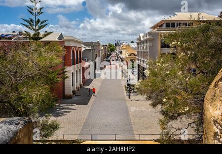 Georgianischen und viktorianischen Stil Architektur Gebäude an der High Street, Freemantle, Australien am 23. Oktober 2019 Stockfoto