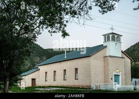 Historische San Juan Bautista Kirche (1887), Lincoln State Monument, NM Stockfoto