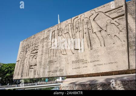 Denkmal für die Entdeckung Amerikas von Joaquin Vaquero Turcios in Jardines del Descubrimiento Park an der Plaza de Colón, Madrid, Spanien Stockfoto