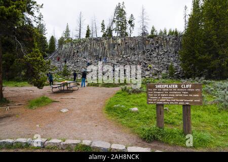 Sheepeater Klippe, Yellowstone National Park, Wyoming, USA Stockfoto