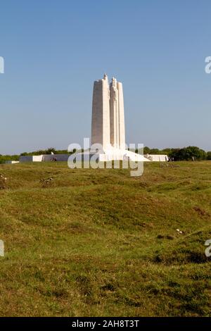 Vimy, Frankreich. 2019/9/14. Canadian National Vimy Memorial (Ersten Weltkrieg Memorial) auf die Vimy Ridge in der Nähe von Arras. Stockfoto
