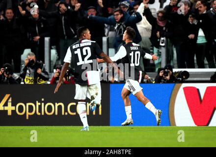 Turin, ITALIEN - 10. November 2019: Paulo Dybala feiert nach einem Torerfolg während der Serie A 2019/2020 JUVENTUS V MAILAND im Allianz Stadium. Stockfoto