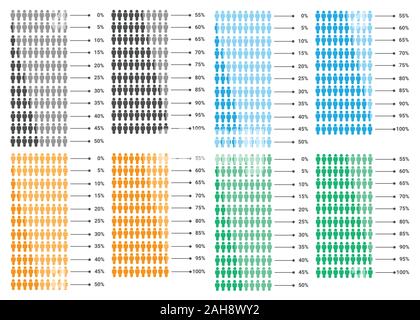 Menschen Prozentsatz Infografik Template Elemente Vektor Design Stock Vektor