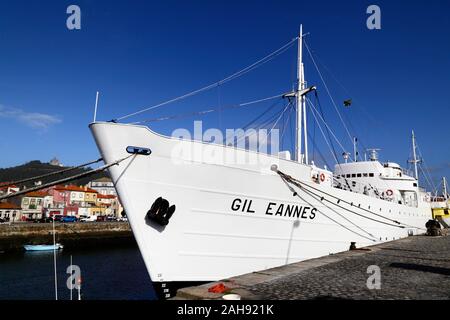 Ehemaliges Krankenhaus Schiff Gil Eannes in Marina Atlantica, Viana do Castelo, Provinz Minho, Nordportugal Stockfoto