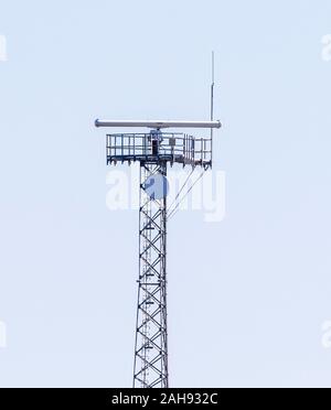 Radarturm bei Galveston Harbor, Galveston, Texas Stockfoto