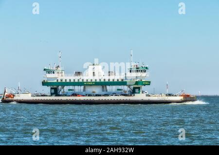 Ray Stoker Bolivar Fähre in Galveston Bay Stockfoto