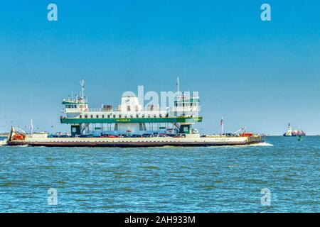 Ray Stoker Bolivar Fähre in Galveston Bay Stockfoto