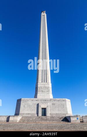 San Jacinto Monument in der San Jacinto Battleground State Historic Site, in der Nähe von Houston, Texas. Erinnert an die Schlacht von San Jacinto. Stockfoto